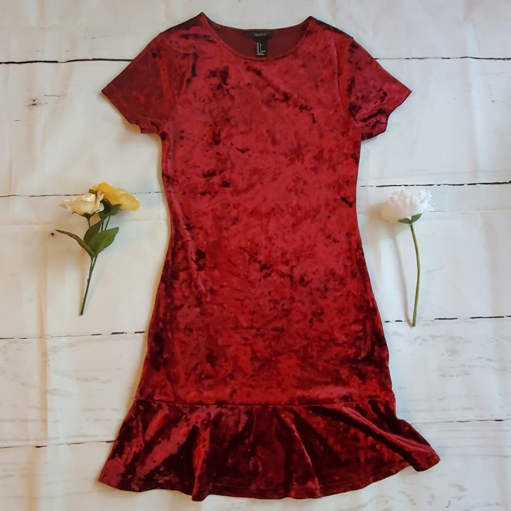 Maroon Velvet Dress